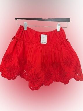 Free People Wildest Dreams Mini Skirt Red XS NWT